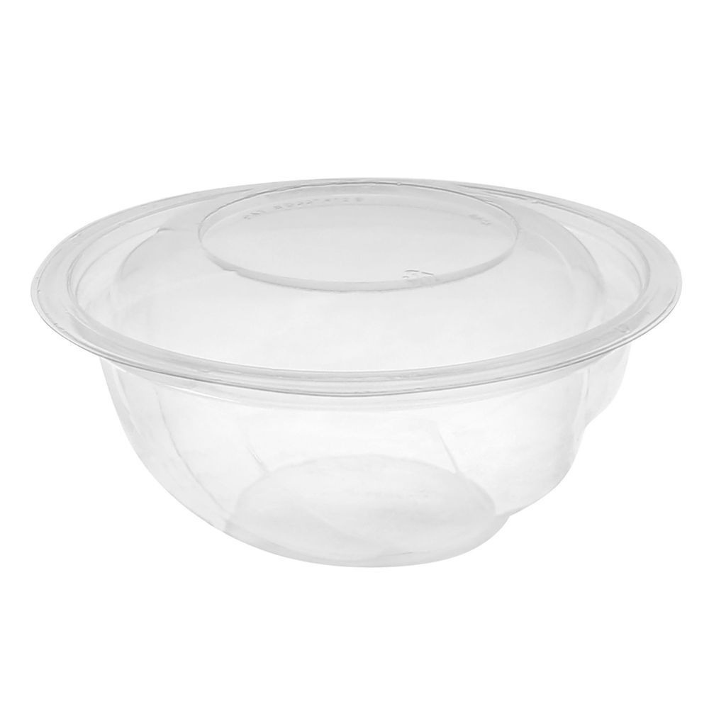 Earthchoice Clear Rpet Round Swirl Bowl And Lid, 24 Ounce Capacity -- 300 Per Case