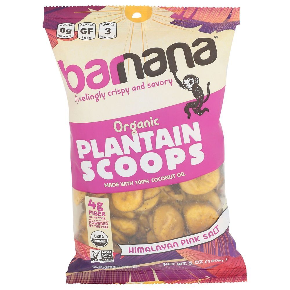 Barnana Organic Himalayan Pink Salt Plantain Scoops, 5 Ounce -- 6 Per Case