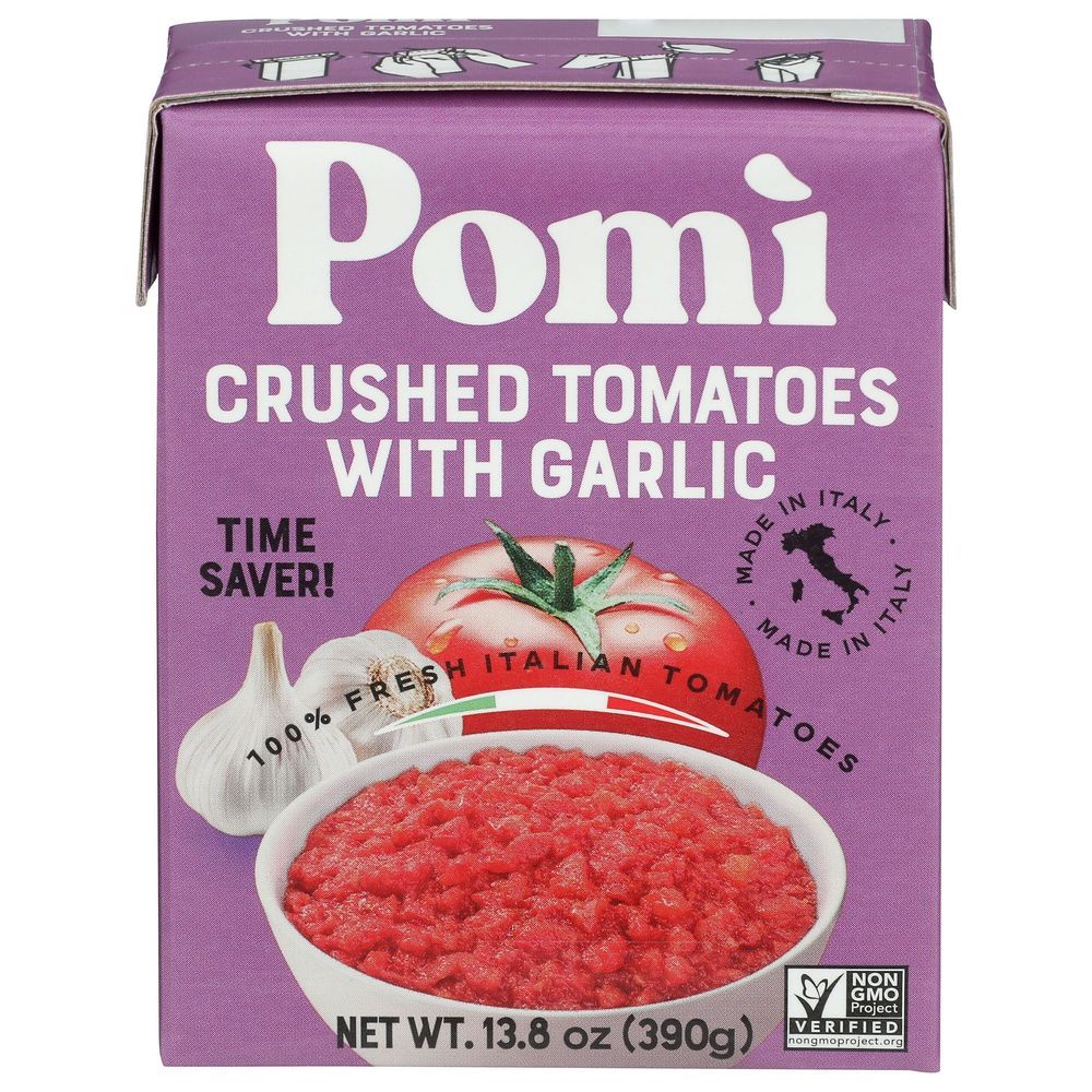 Pomi Crushed Tomatoes With Garlic, 13.8 Ounce -- 12 Per Case