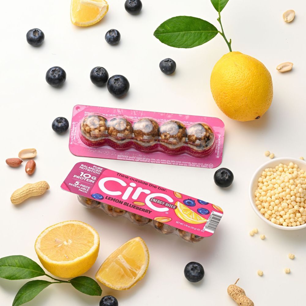 Circ Bites Lemon Blueberry Protein Ball, 10.56 Ounce -- 8 Per Case