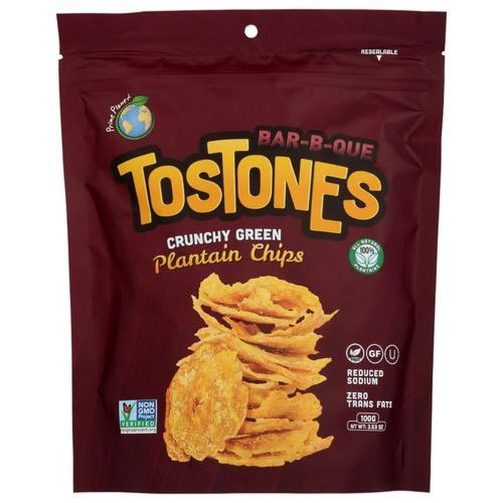 Prime Plants Barbeque Tostones Crunchy Green Plantain Chips, 3.53 Ounce -- 8 Per Case