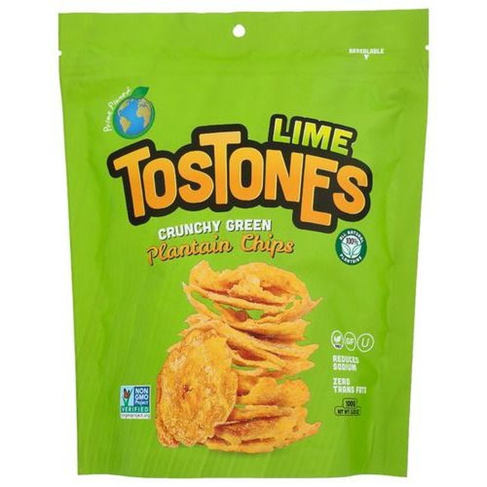 Prime Plants Lime Tostones Crunchy Green Plantain Chips, 3.53 Ounce -- 8 Per Case