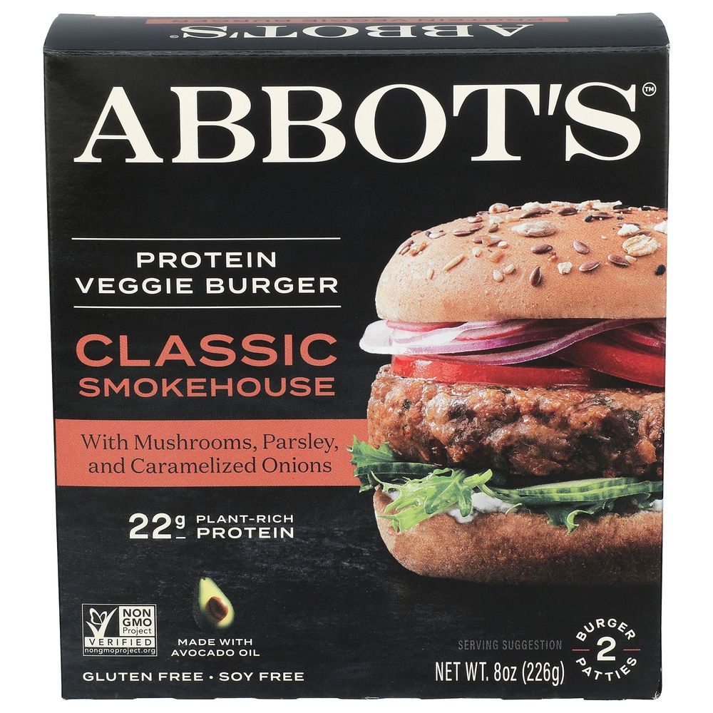 Abbot's Classic Smokehouse Protein Veggie Burger, 8 Ounce -- 6 Per Case