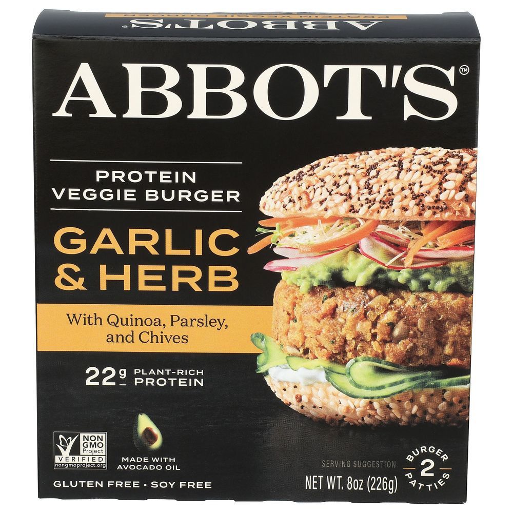 Abbot's Garlic And Herb Protein Veggie Burger, 8 Ounce -- 6 Per Case