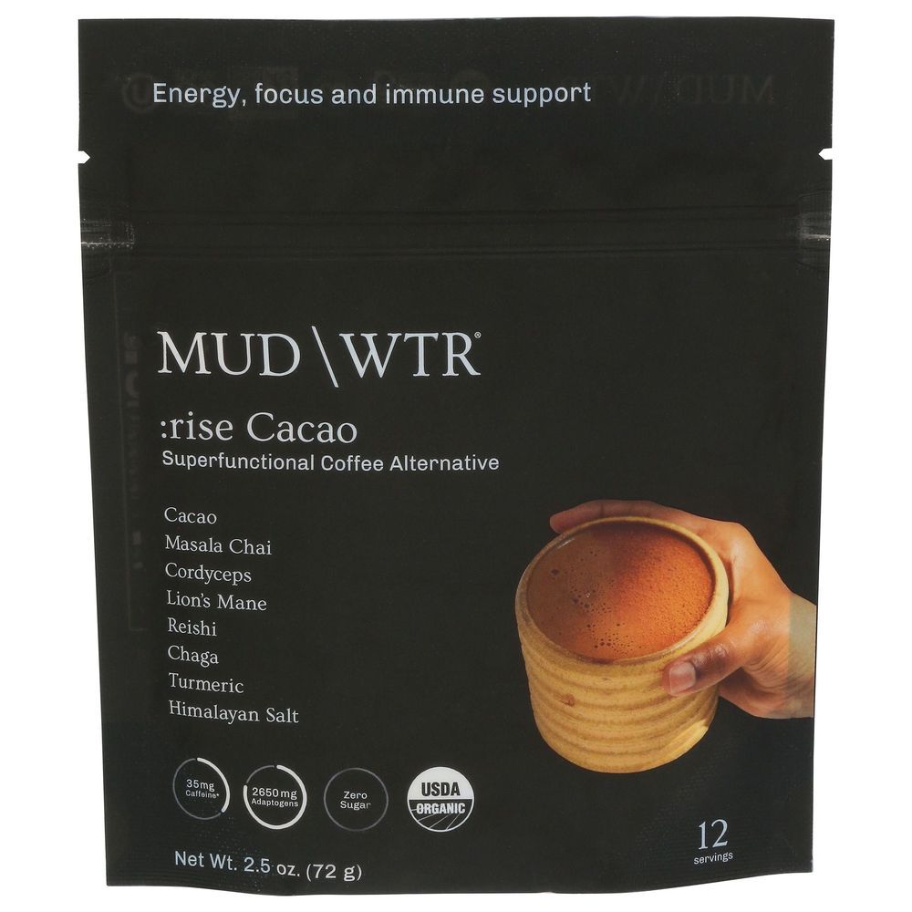 Mud/wtr Organic Rise Cacao Coffee Alternative, 2.5 Ounce -- 6 Per Case