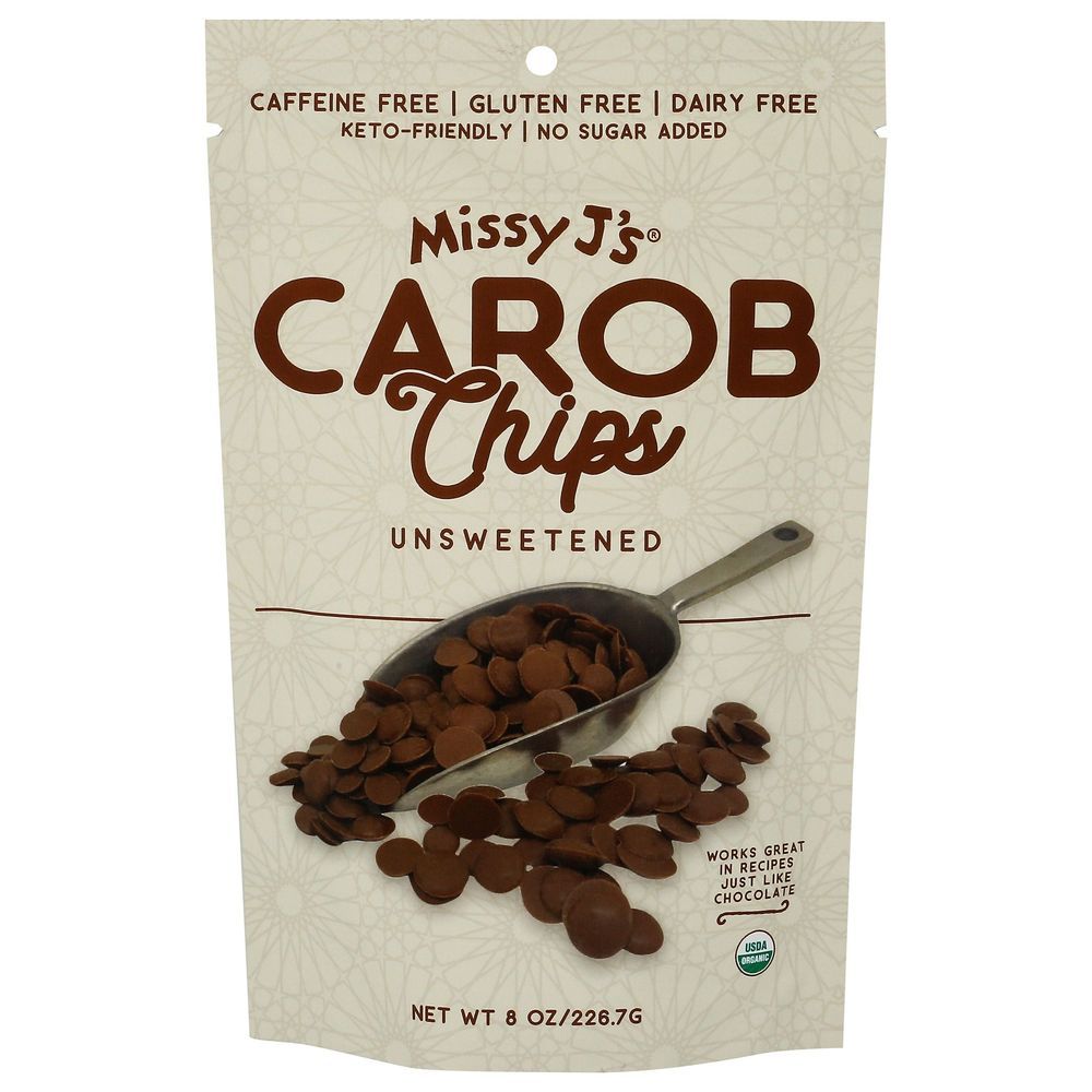 Missy J's Organic Unsweetened Carob Chips, 8 Ounce -- 6 Per Case