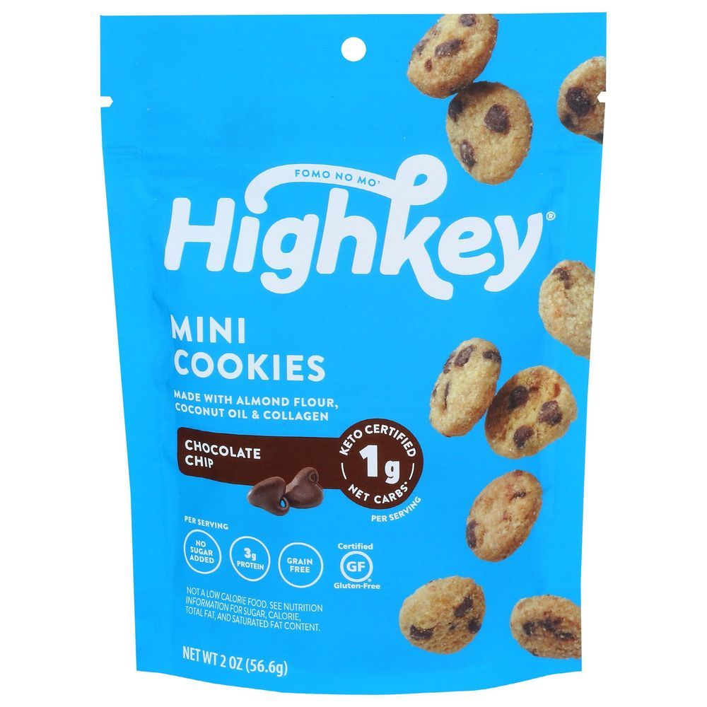 Highkey Chocolate Chip Mini Cookies, 2 Ounce -- 6 Per Case