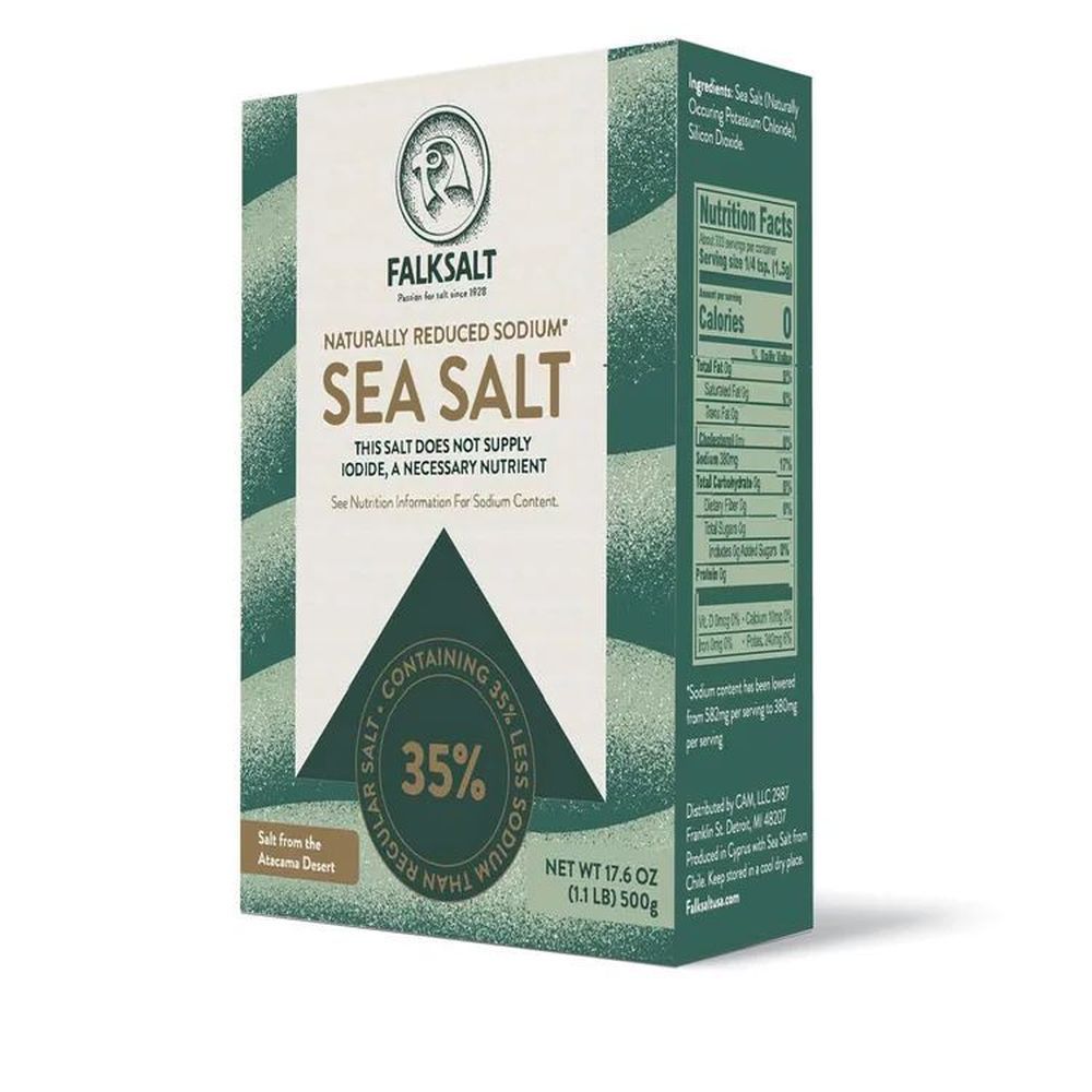 Falksalt Reduced Sodium Sea Salt, 17.6 Ounce -- 10 Per Case