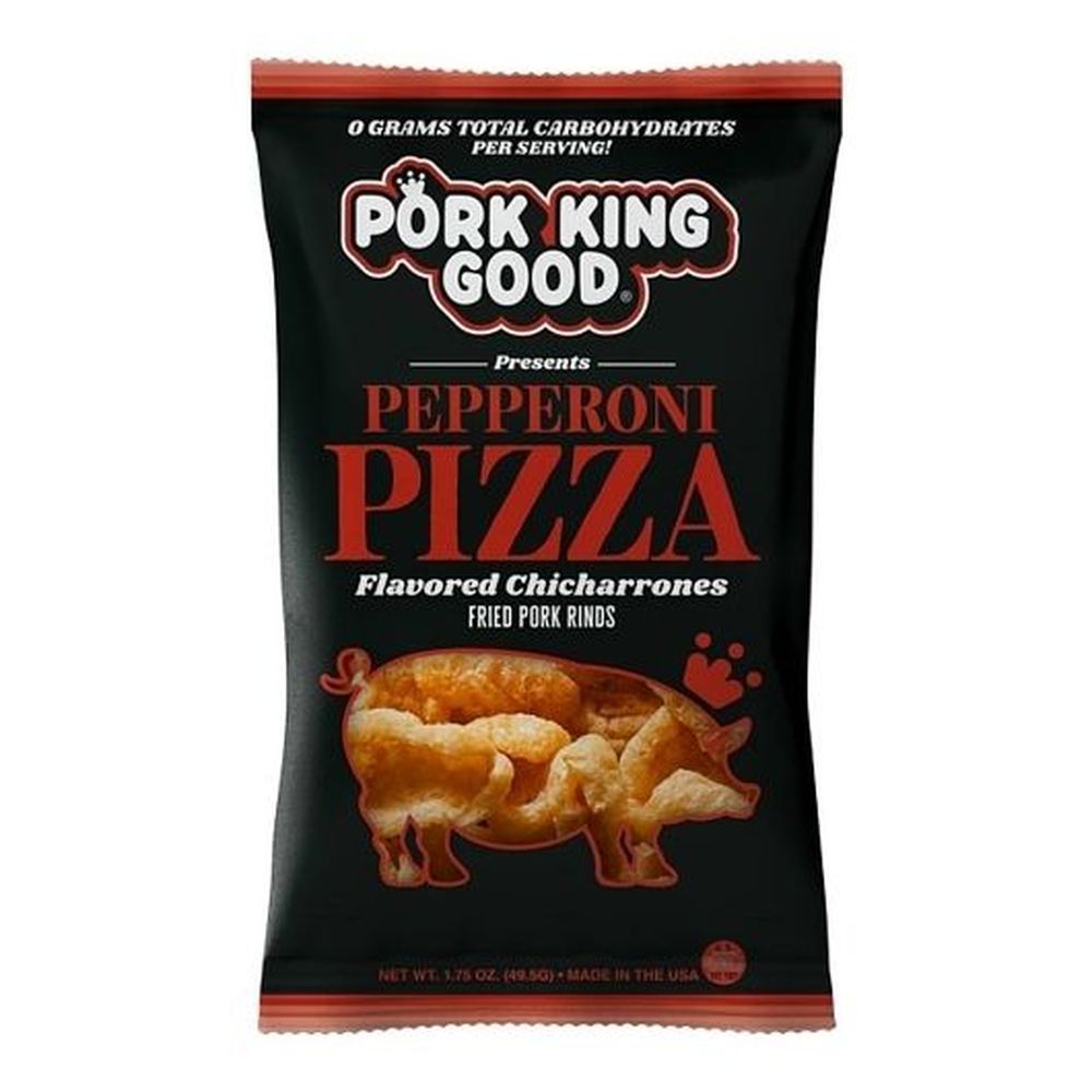 Pork King Good Pepperoni Pizza Fried Pork Rinds, 1.75 Ounce -- 12 Per Case