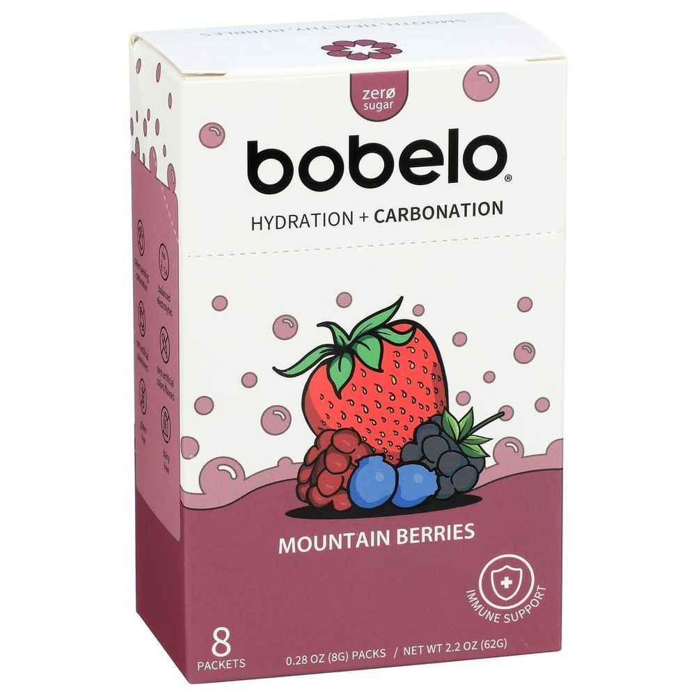 Bobelo Mountain Berry Hydrating Powder, 8 Count -- 6 Per Case
