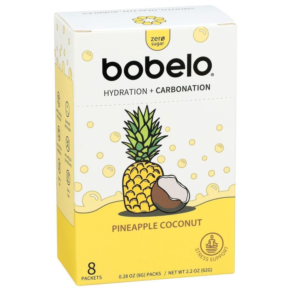 Bobelo Original Pineapple Coconut Hydrating Powder, 8 Count -- 6 Per Case