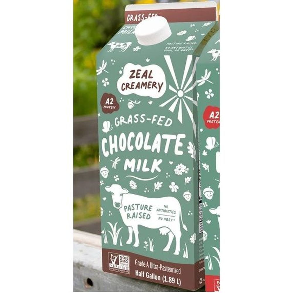 Zeal Creamery Grass Fed Chocolate Milk, 64 Fluid Ounce -- 6 Per Case