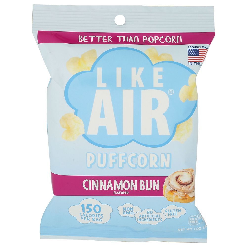 Like Air Cinnamon Bun Puffcorn, 1 Ounce -- 8 Per Case