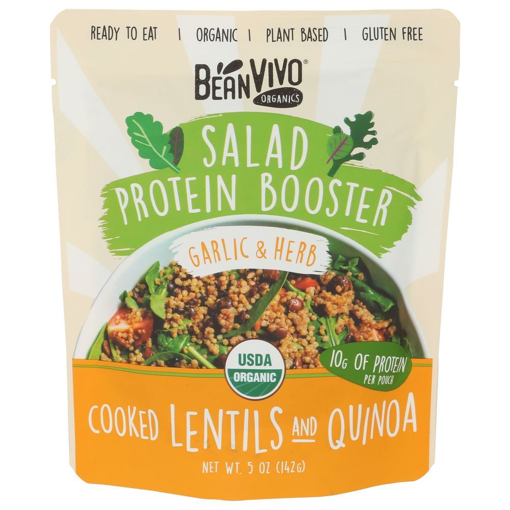 Beanvivo Organic Garlic And Herb Salad Protein Booster, 5 Ounce -- 6 Per Case