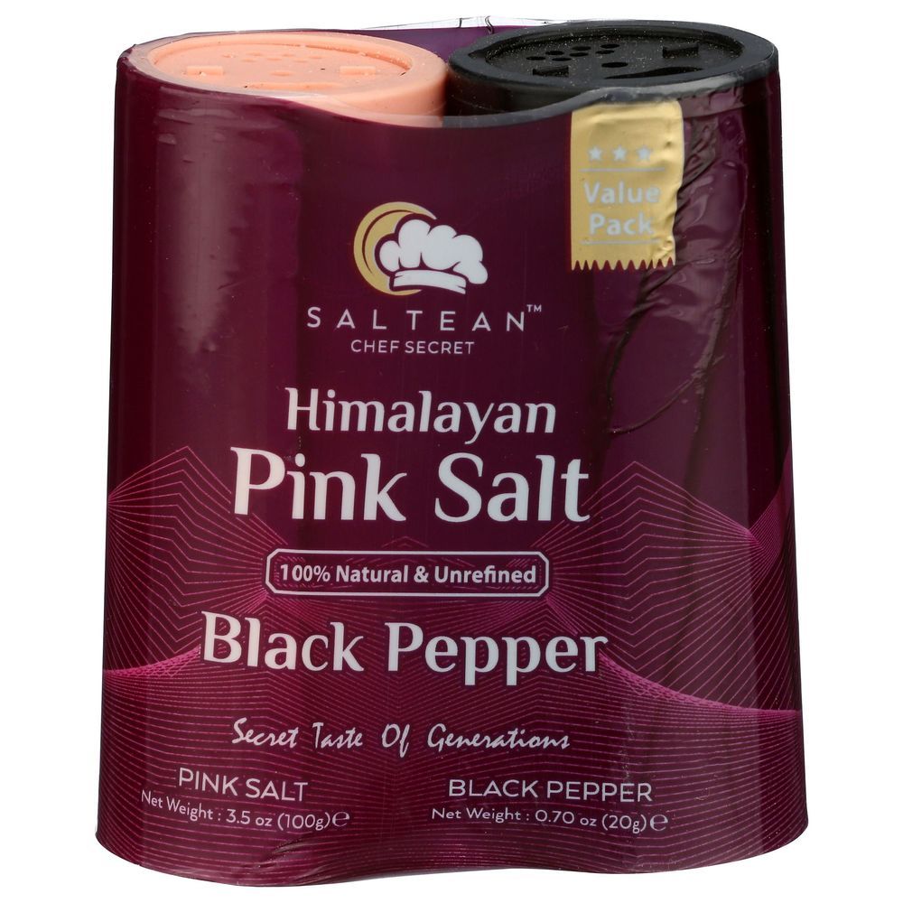 Saltean Chef Secret Himalayan Pink Salt And Pepper Set, 3.5 Ounce -- 12 Per Case