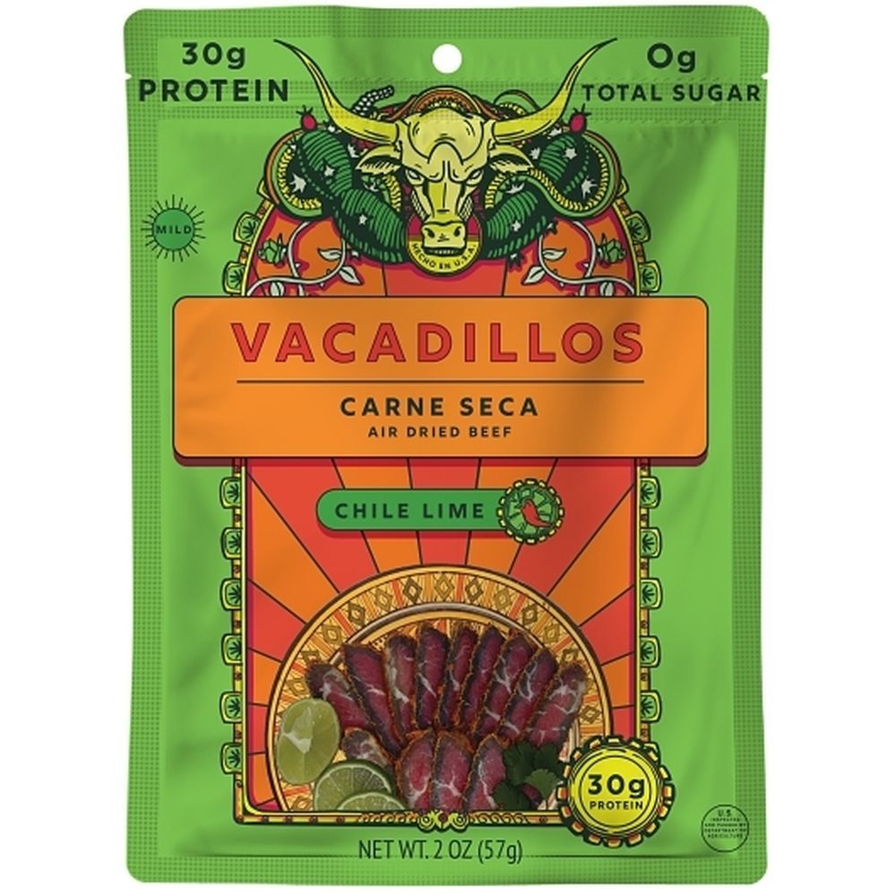 Vacadillos Chile Lime Carne Seca Air Dried Beef, 2 Ounce -- 8 Per Case