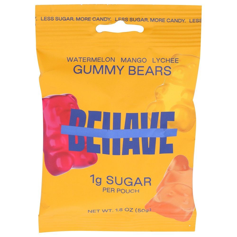 Behave Watermelon Mango Lychee Gummy Bears, 1.8 Ounce -- 6 Per Case