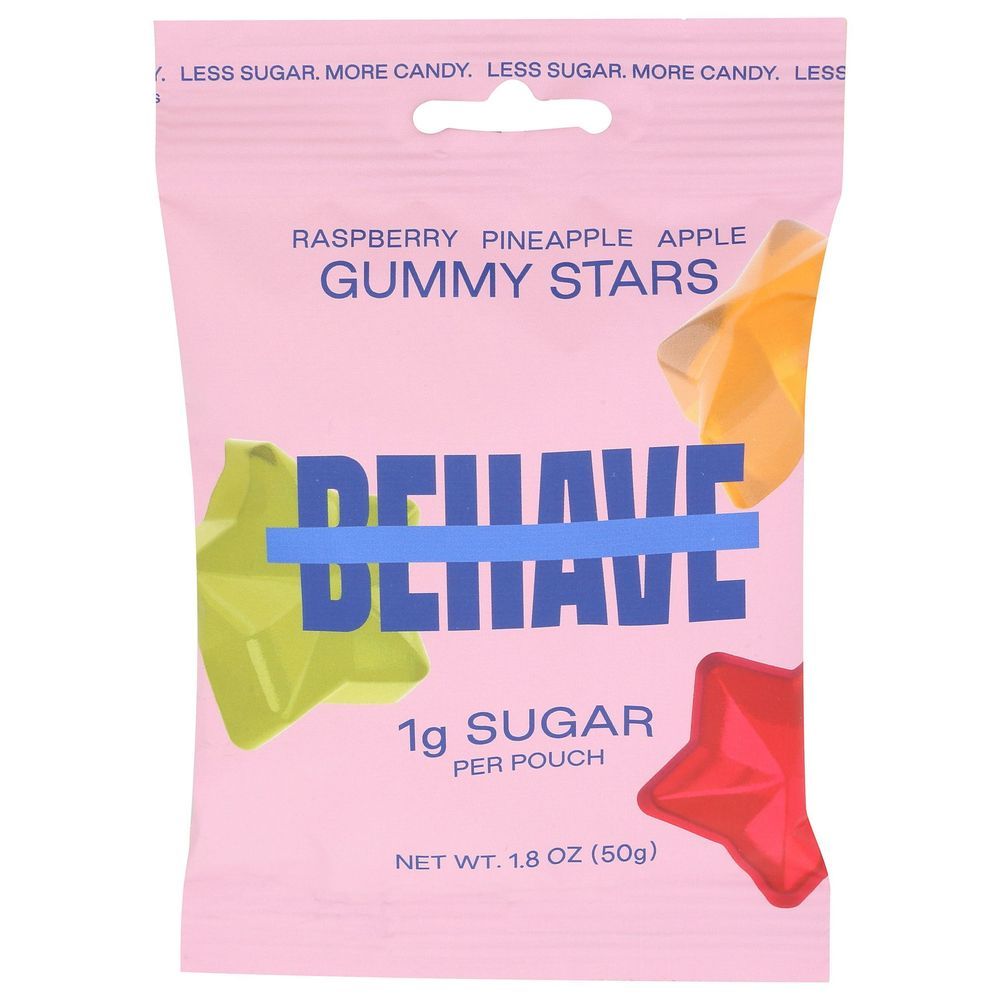 Behave Raspberry Apple And Pineapple Gummy Stars, 1.8 Ounce -- 6 Per Case