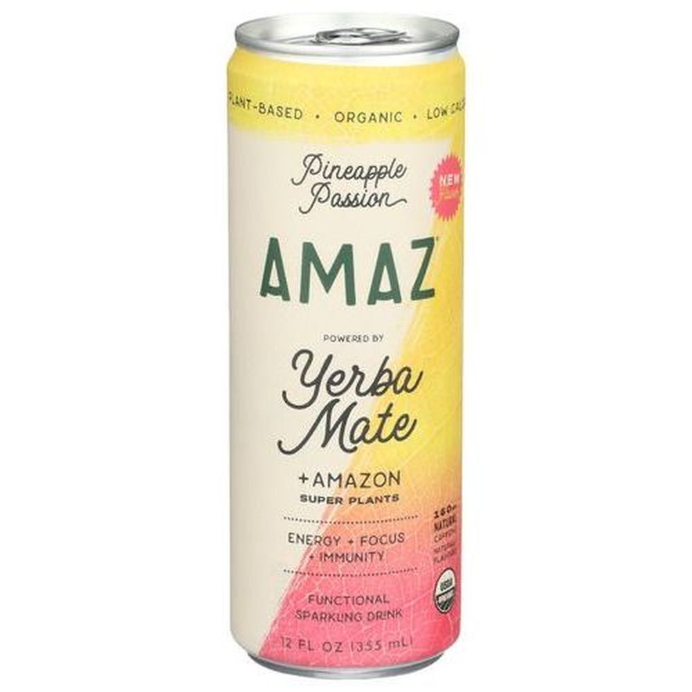 Amaz Pineapple Passion Yerba Mate Drink, 12 Fluid Ounce -- 12 Per Case