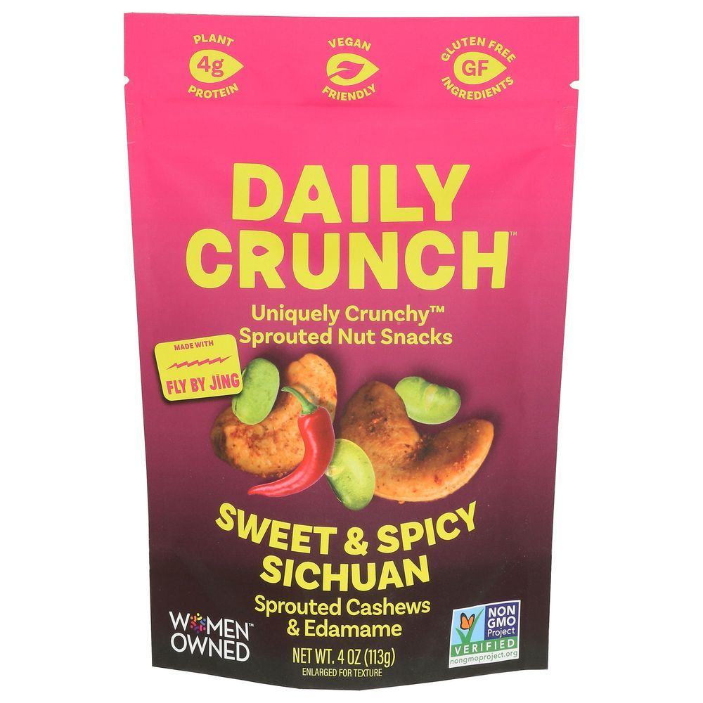 Daily Crunch Sweet And Spicy Sichuan Sprouted Cashews And Edamame, 4 Ounce -- 6 Per Case
