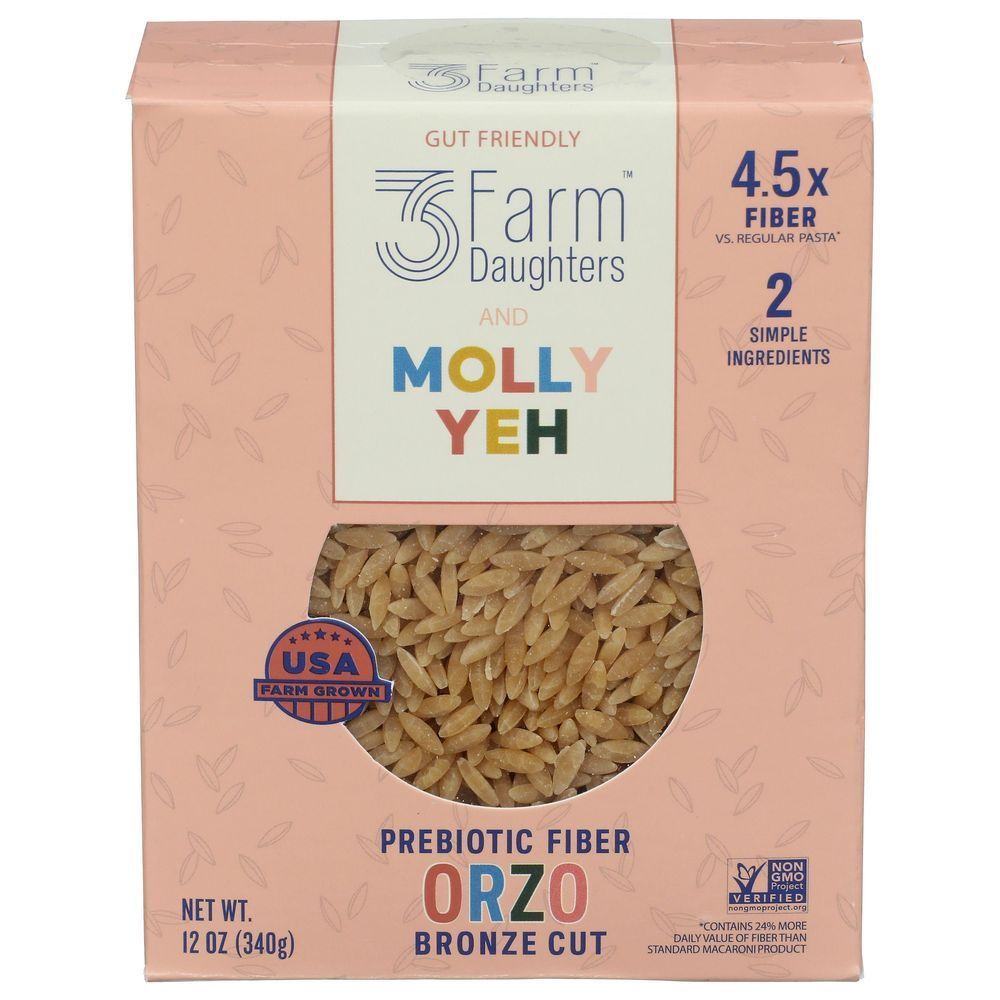 3 Farm Daughters Bronze Cut Orzo Pasta, 12 Ounce -- 8 Per Case