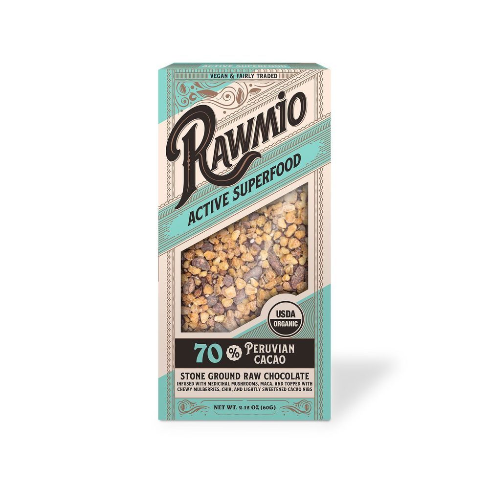 Rawmio Active Superfood Raw Chocolate Bar, 2.12 Ounce -- 12 Per Case