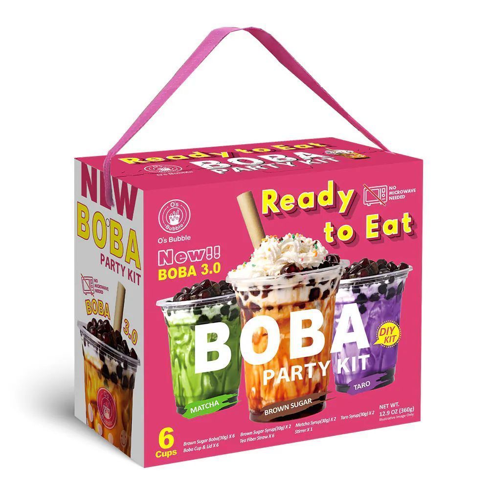 Os Bubble Brown Sugar Matcha Taro Open To Eat Boba Party Kit, 12.9 Fluid Ounce -- 6 Per Case