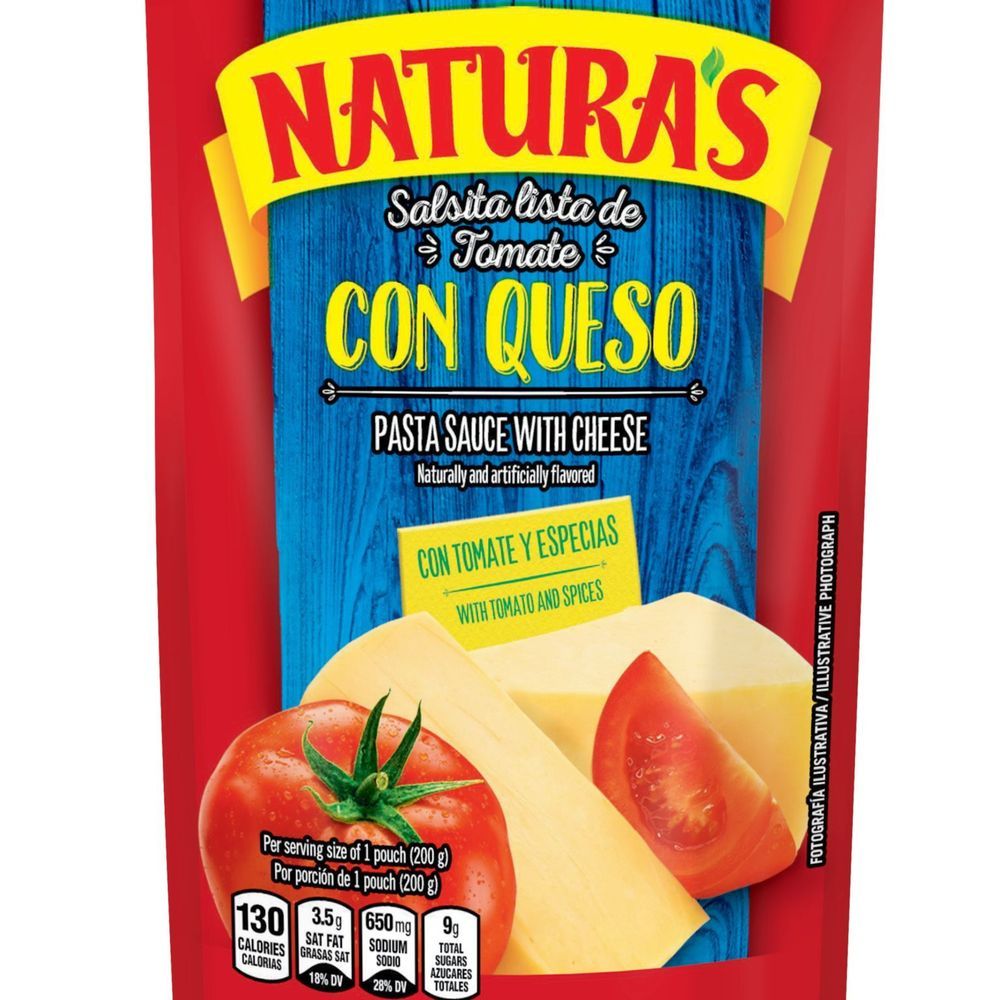 Naturas Con Queso Tomato Sauce With Cheese, 7.1 Ounce -- 24 Per Case