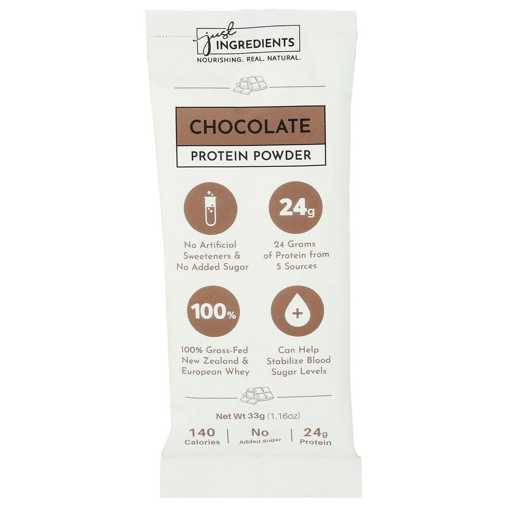 Just Ingredients Chocolate Protein Powder, 1.16 Ounce -- 10 Per Case
