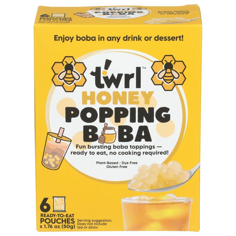 Twrl Honey Popping Boba For Bubble Tea, 10.56 Ounce -- 6 Per Case