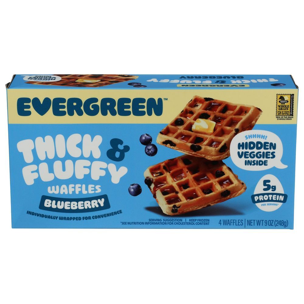 Evergreen Thick And Fluffy Blueberry Waffles, 9 Ounce -- 6 Per Case