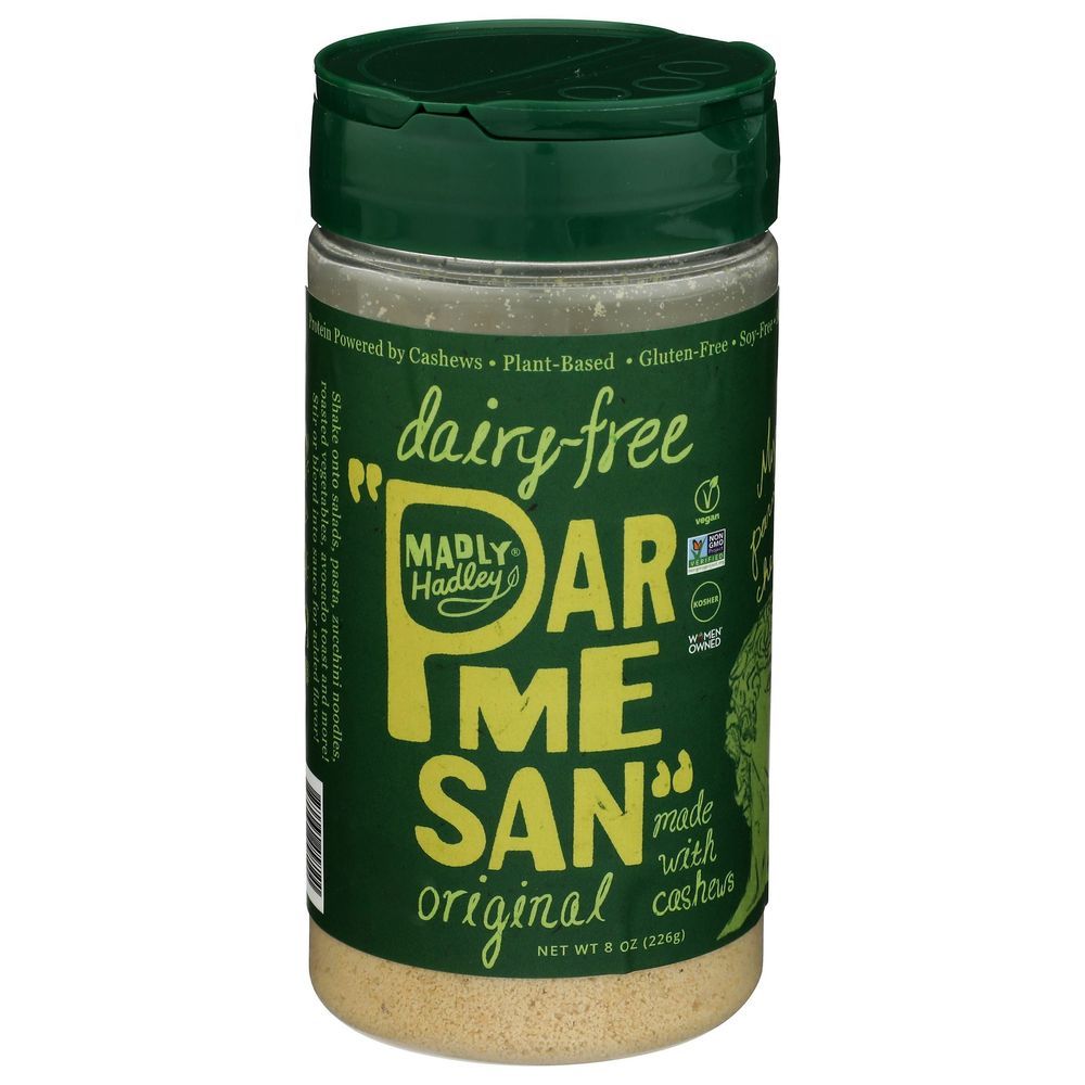 Madly Hadley Original Dairy Free Parmesan Cheese, 8 Ounce -- 6 Per Case