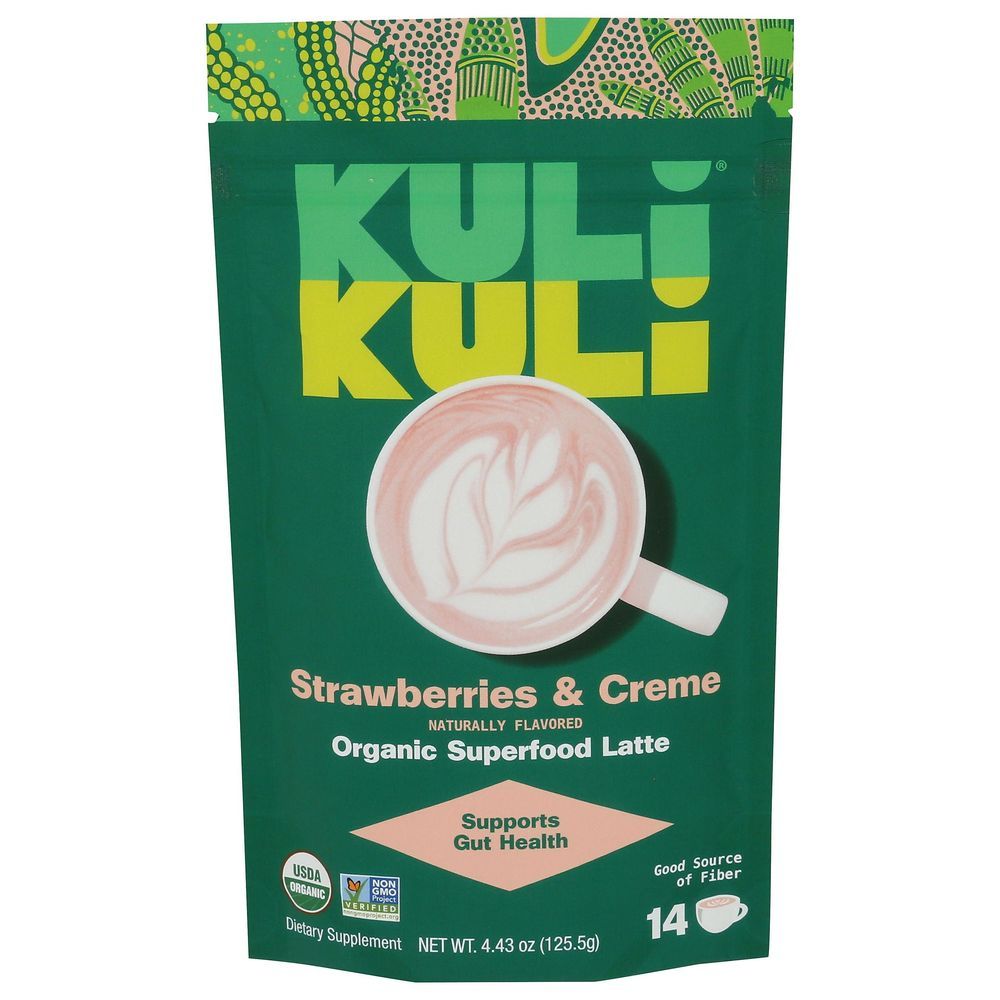 Kuli Kuli Organic Strawberries And Crème Superfood Latte, 4.43 Ounce