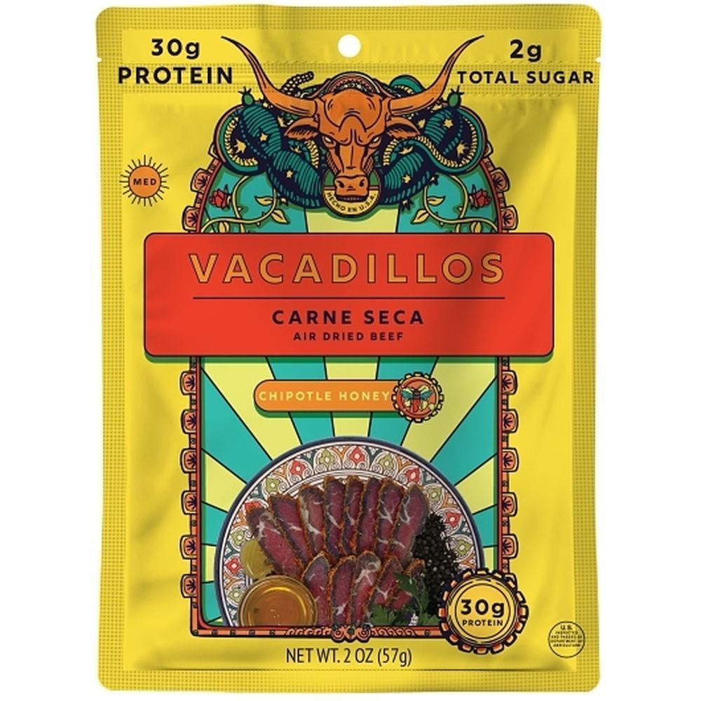 Vacadillos Chipotle Honey Carne Seca Air Dried Beef, 2 Ounce -- 8 Per Case