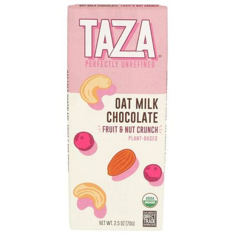 Taza Chocolate Oat Milk Fruit And Nut Crunch Chocolate Bar, 2.5 Ounce -- 10 Per Case