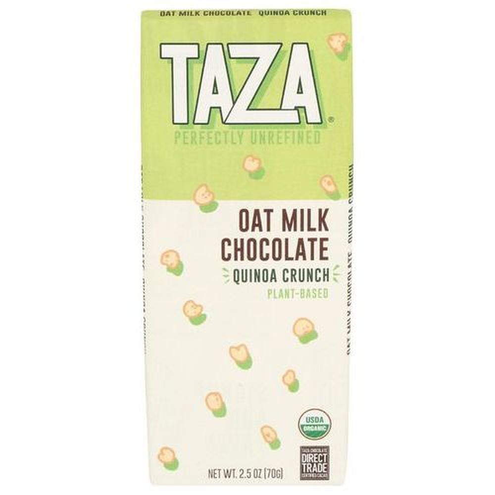 Taza Chocolate Oat Milk Quinoa Crunch Chocolate Bar, 2.5 Ounce -- 10 Per Case