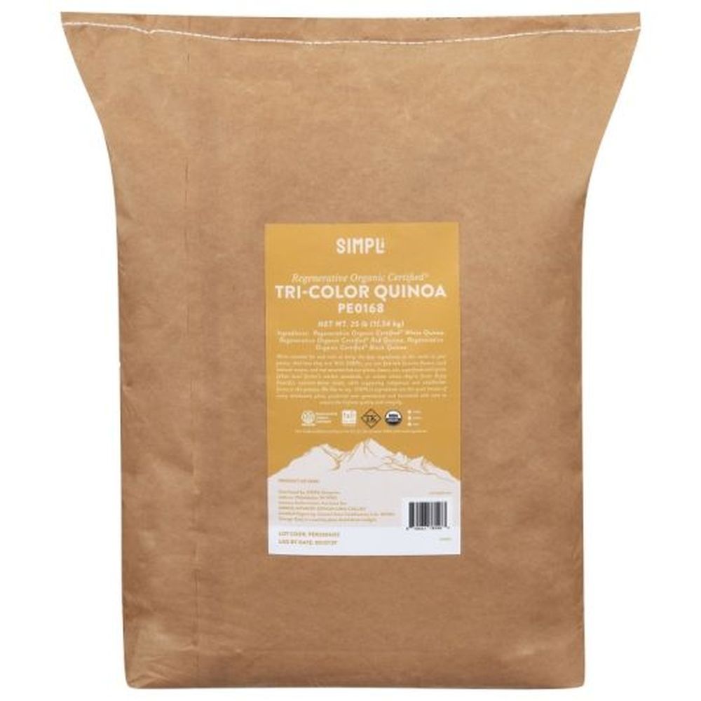 Simpli Regenerative Tricolor Quinoa - Bulk, 25 Pound