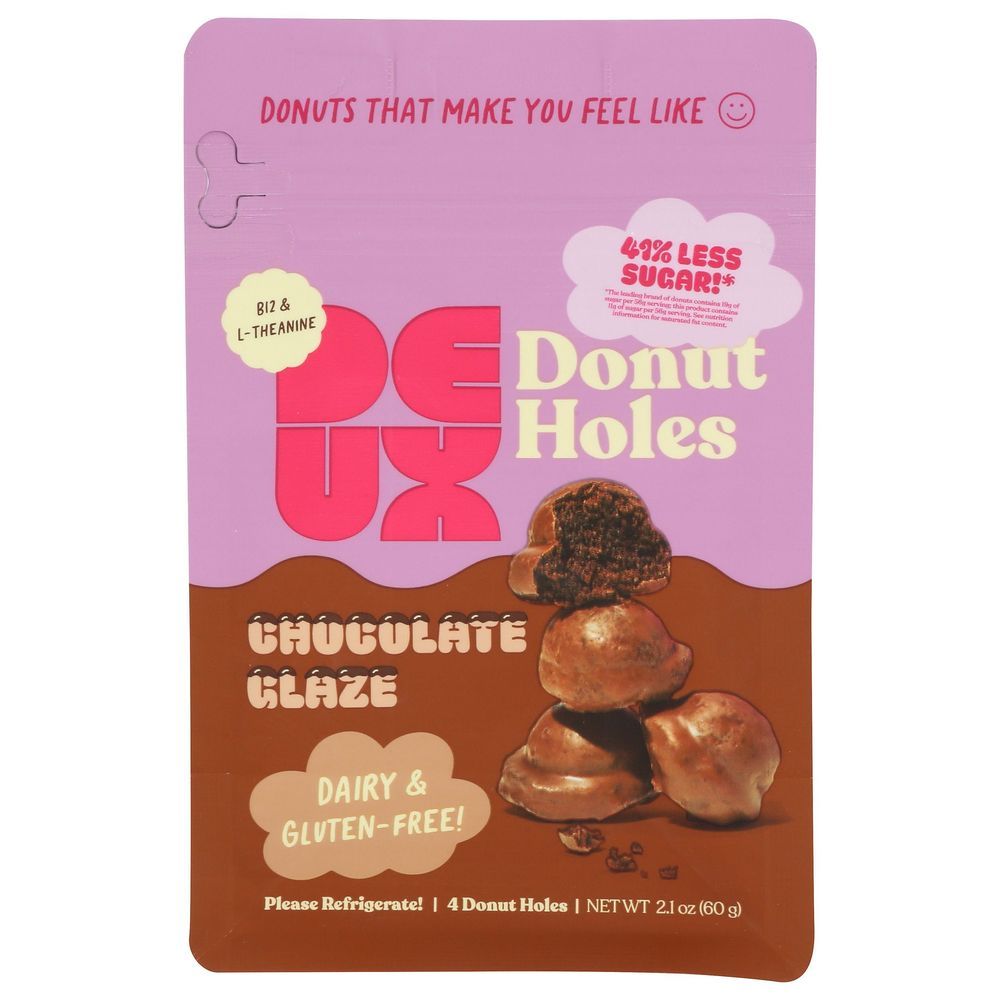 Deux Chocolate Glaze Donut Holes, 2.1 Ounce -- 12 Per Case