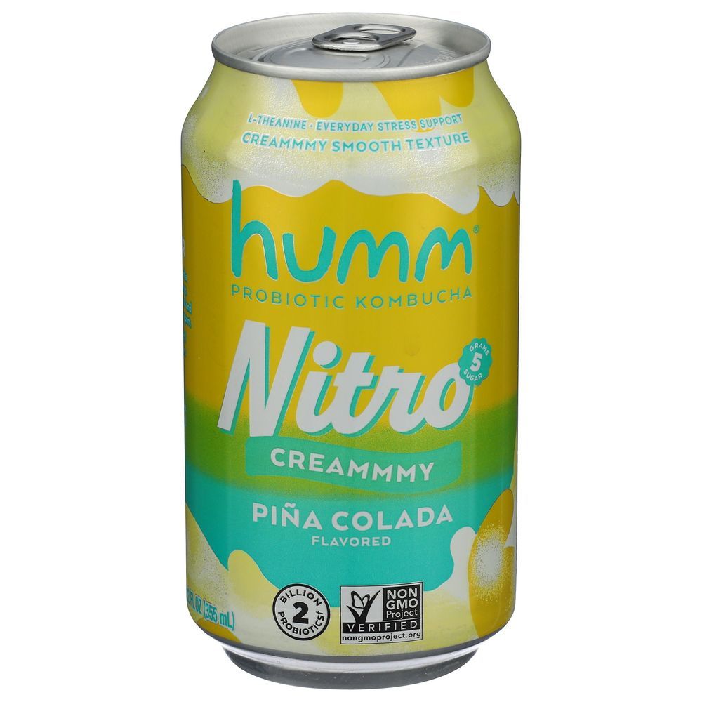 Humm Nitro Pina Colada Creamy Kombucha, 12 Fluid Ounce -- 6 Per Case