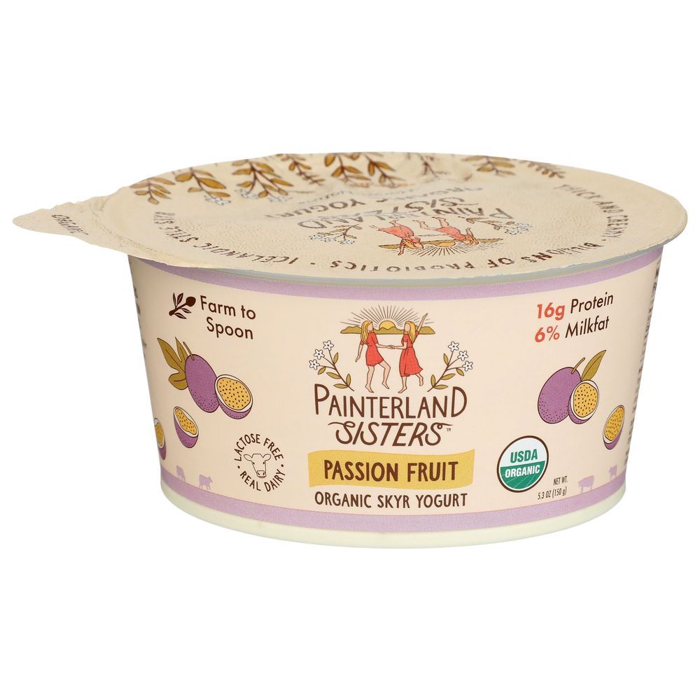 Painterland Sisters Organic Passion Fruit Skyr Yogurt, 5.3 Ounce -- 8 Per Case