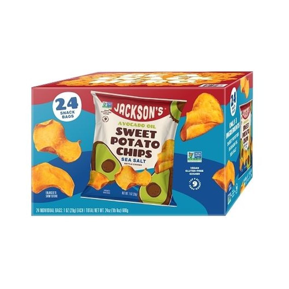 Jackson's Sea Salt Kettle Cooked Sweet Potato Chips In Avocado Oil - Box, 24 Count