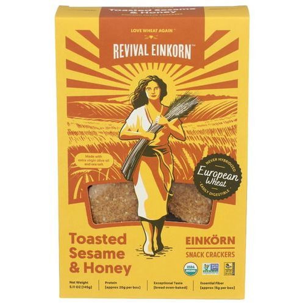 Revival Einkorn Toasted Sesame And Honey Cracker, 5.11 Ounce -- 6 Per Case