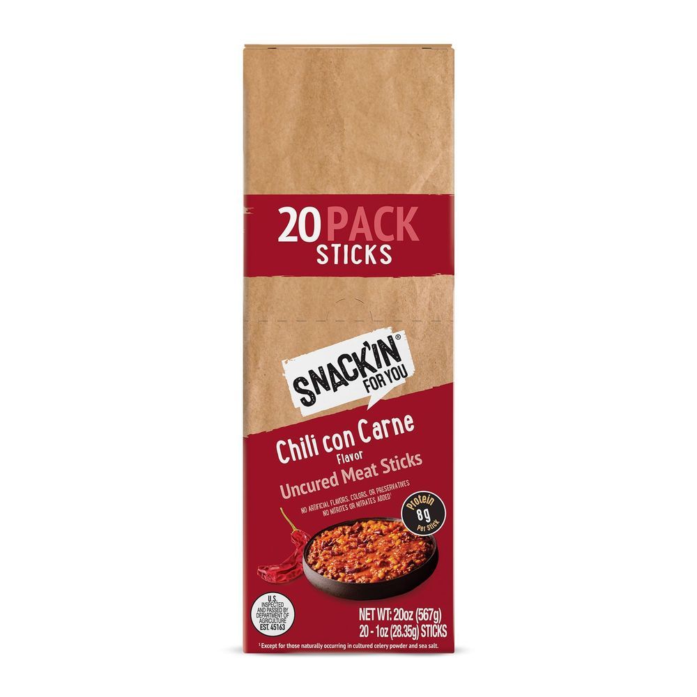 Snackin For You Chili Con Carne Meat Stick, 1 Ounce -- 20 Per Case