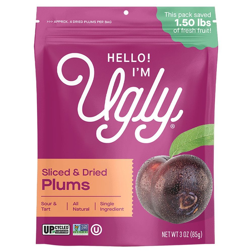 Hello! I'm Ugly Dried And Sliced Plums, 3 Ounce -- 12 Per Case