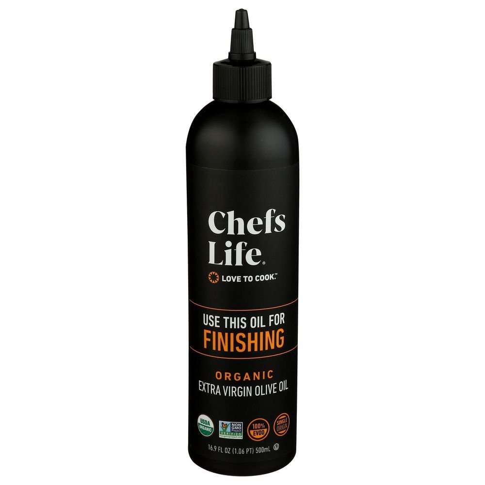 Chefs Life Organic Finishing Extra Virgin Olive Oil, 16.9 Fluid Ounce Squeeze Bottle -- 6 Per Case