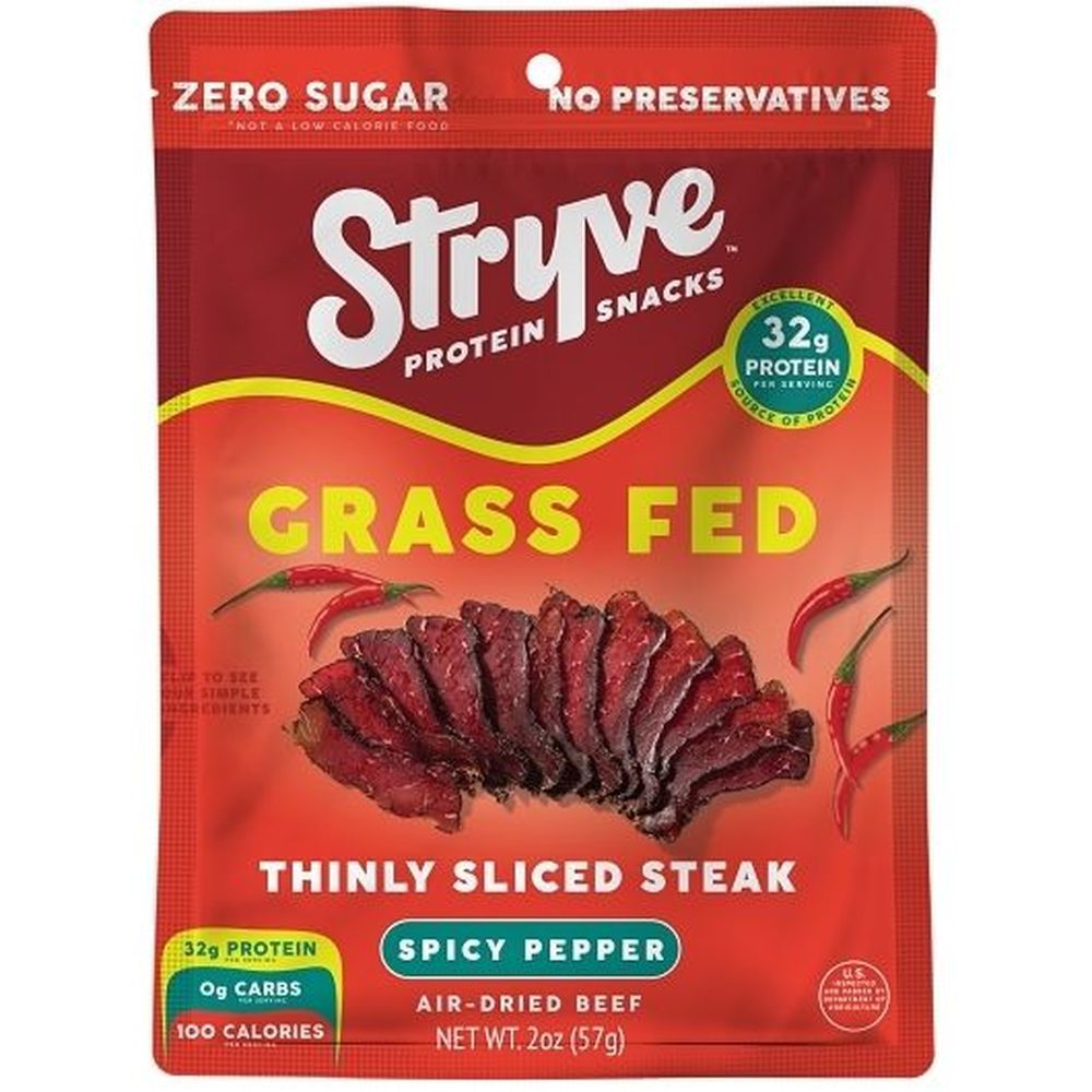 Stryve Grass-fed Spicy Pepper Sliced Steak, 2 Ounce -- 8 Per Case