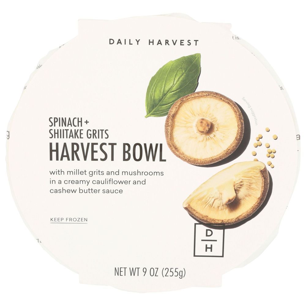 Daily Harvest Organic Spinach Plus Mushroom Grits Harvest Bowl, 9 Ounce -- 8 Per Case