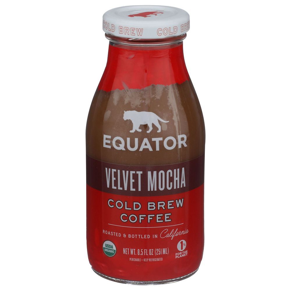 Equator Organic Velvet Mocha Cold Brew Coffee, 8.5 Fluid Ounce -- 12 Per Case