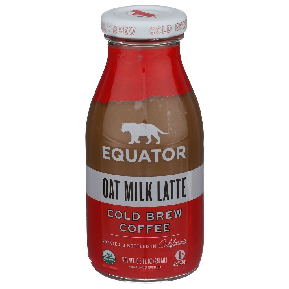 Equator Organic Oat Milk Latte Cold Brew Coffee, 8.5 Fluid Ounce -- 12 Per Case