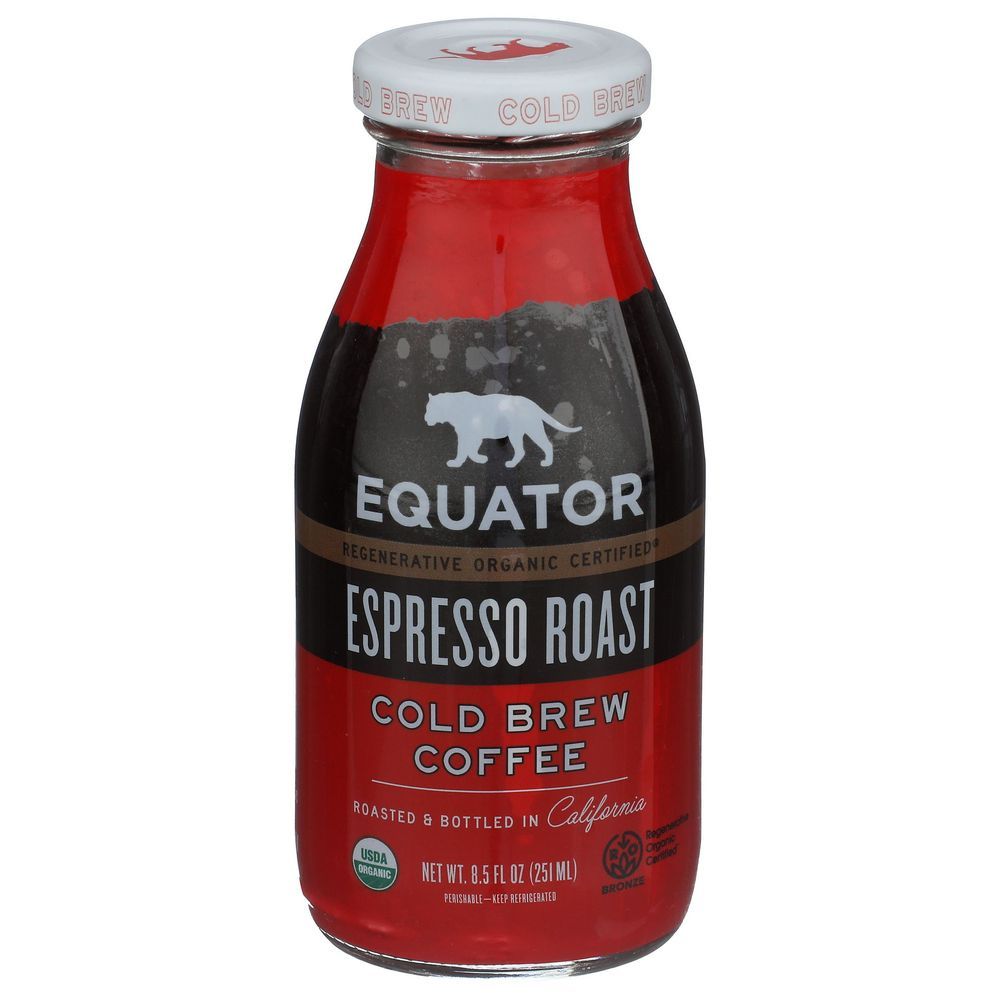 Equator Organic Espresso Roast Cold Brew Coffee, 8.5 Fluid Ounce -- 12 Per Case